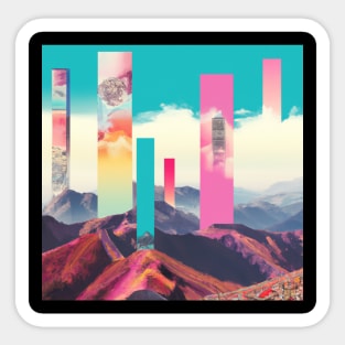 Abstract retro futuristic illustration Sticker